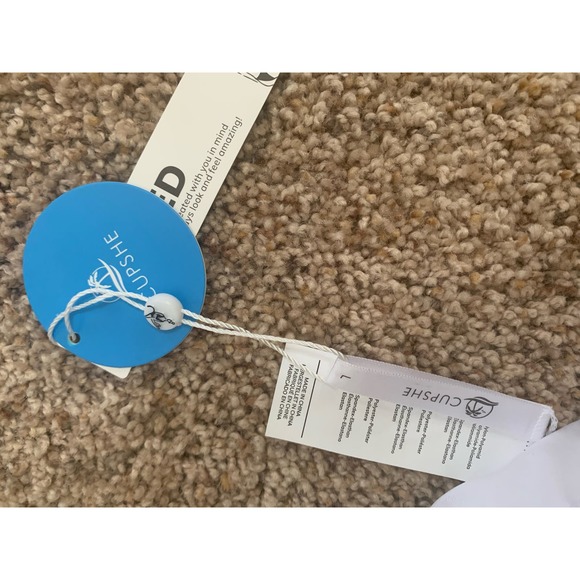 Cupshe One piece Padded Large Color Block Blue White NWT Womens Swimsuit - Picture 5 of 6